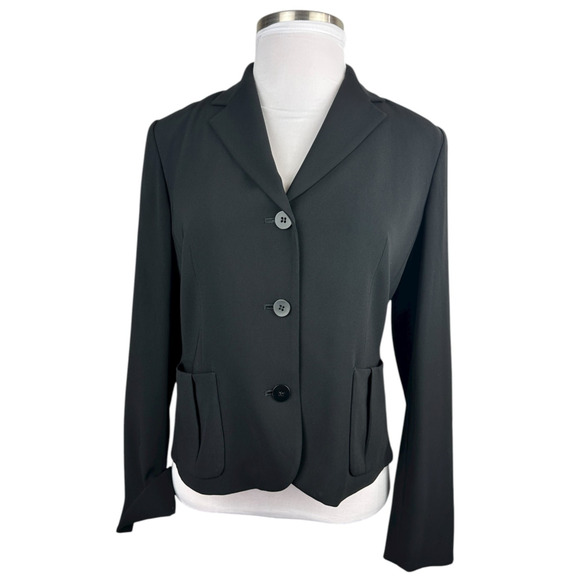 Talbots Black Career Blazer Size 14 Button Business Work Professional Classic - Picture 8 of 12